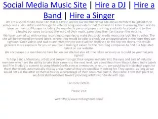 Hire a Dj&Hire a Band&Hire a Singer&Social Media Music Site