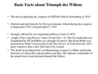 Basic Facts about Triumph des Willens