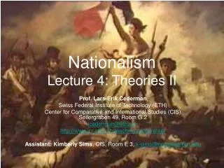 Nationalism Lecture 4: Theories II
