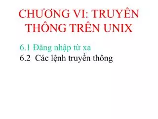 ch ng vi truy n th ng tr n unix