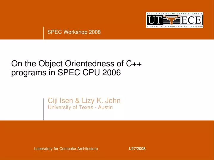 on the object orientedness of c programs in spec cpu 2006