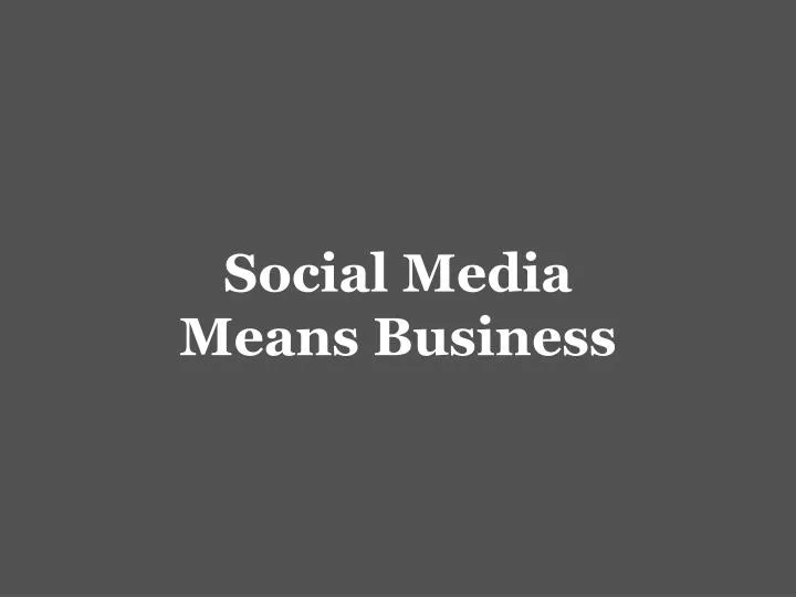 social media means business