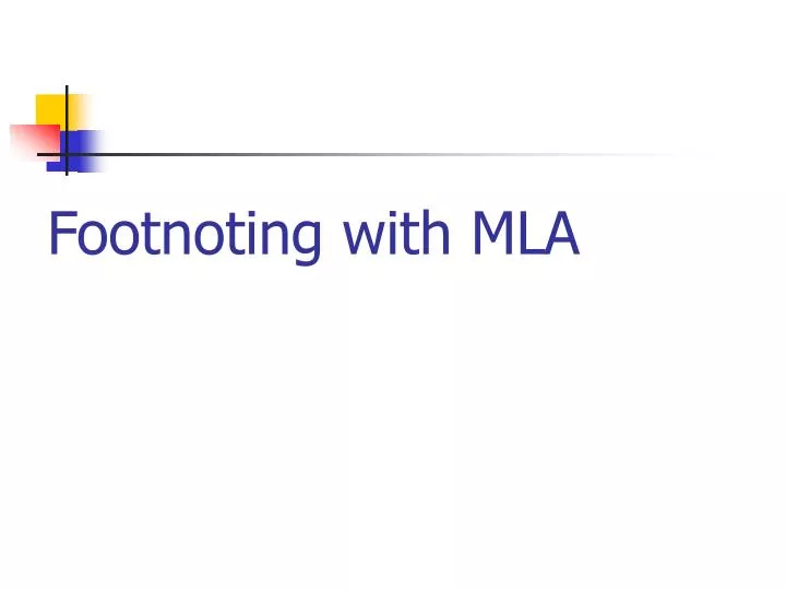 footnoting with mla