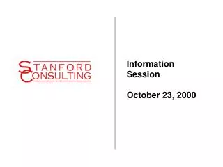 Information Session October 23, 2000