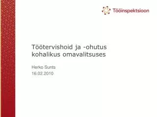 t tervishoid ja ohutus kohalikus omavalitsuses