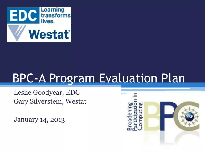 bpc a program evaluation plan