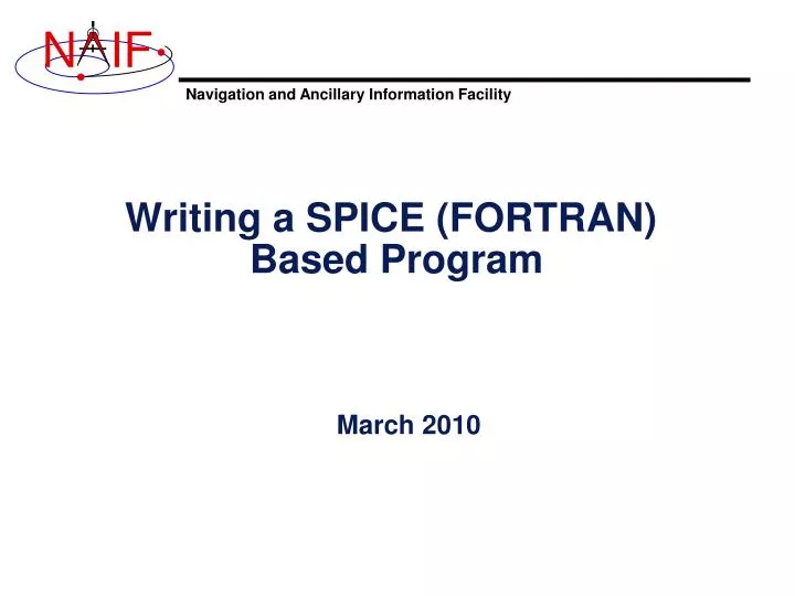 writing a spice fortran based program