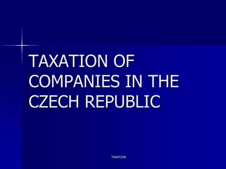 taxation of companies in the czech republic