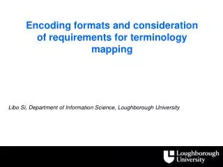 Encoding formats and consideration of requirements for terminology mapping