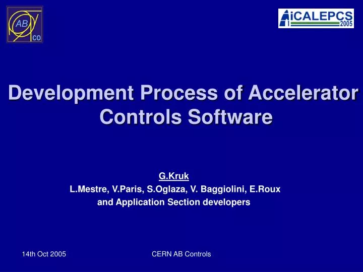 g kruk l mestre v paris s oglaza v baggiolini e roux and application section developers