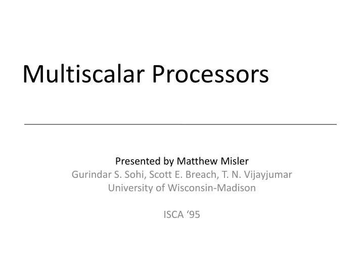 multiscalar processors