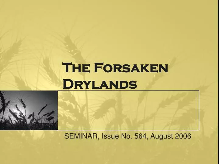 the forsaken drylands