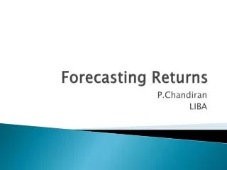 Forecasting Returns