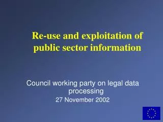 Council working party on legal data processing 27 November 2002