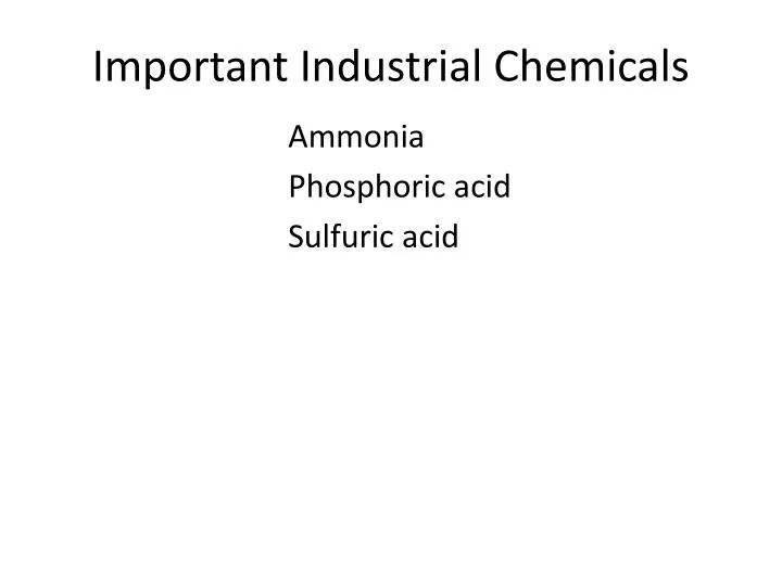 important industrial chemicals