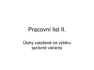 pracovn list ii