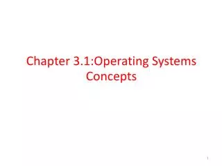 Chapter 3.1:Operating Systems Concepts