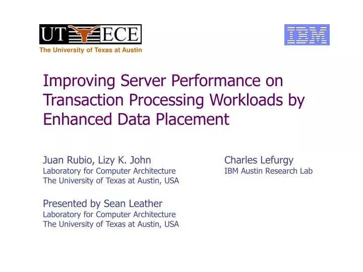 improving server performance on transaction processing workloads by enhanced data placement