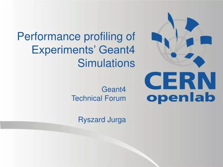 performance profiling of experiments geant4 simulations