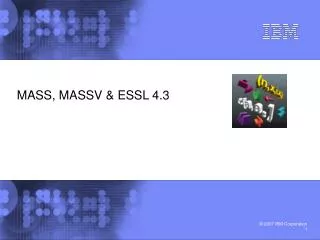 MASS, MASSV &amp; ESSL 4.3