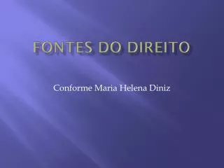 fontes do direito
