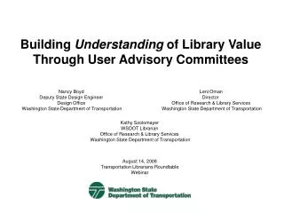 Building Understanding of Library Value Through User Advisory Committees
