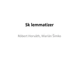 sk lemmatizer