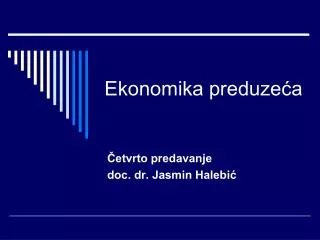 ekonomika preduze a