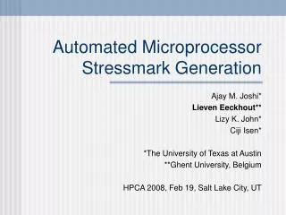 Automated Microprocessor Stressmark Generation