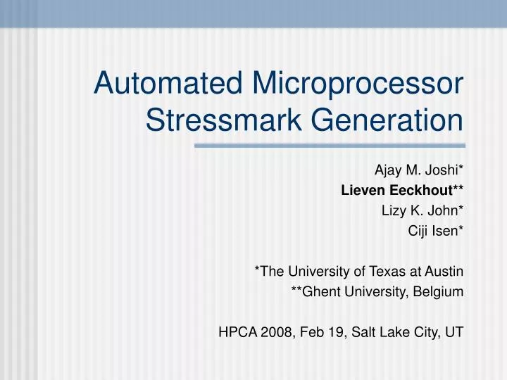 automated microprocessor stressmark generation