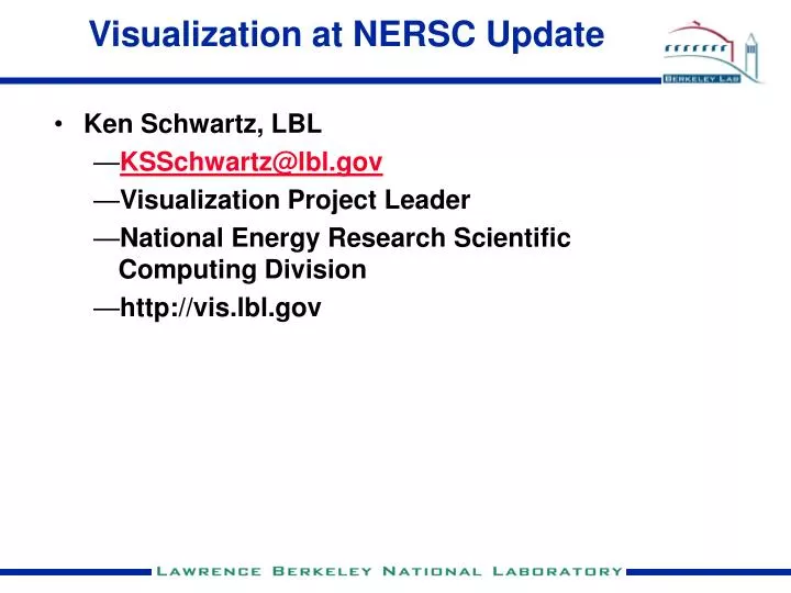 visualization at nersc update