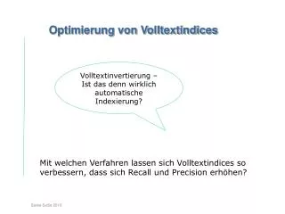 optimierung von volltextindices