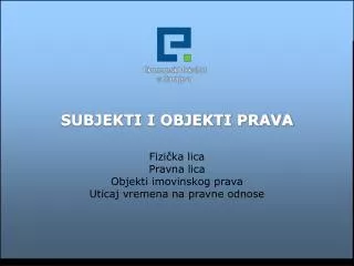 subjekti i objekti prava