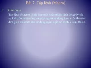 b i 7 t p l nh macro