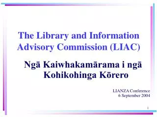 The Library and Information Advisory Commission (LIAC)