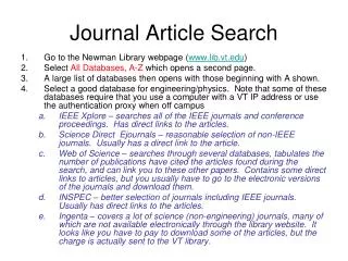 Journal Article Search