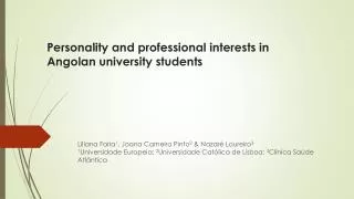 Personality and professional interests in Angolan university students