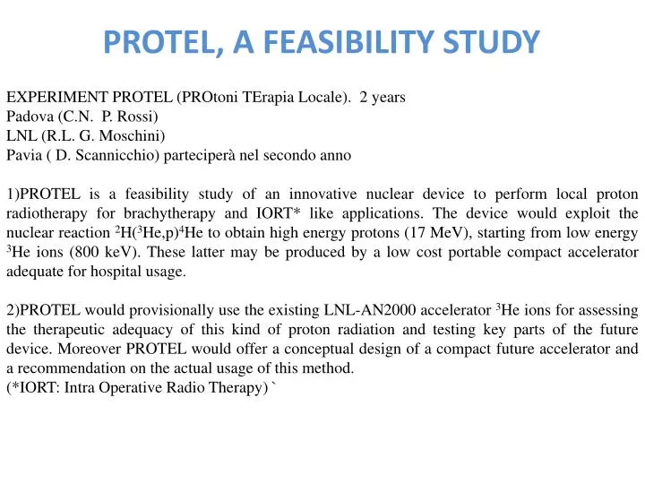 protel a feasibility study