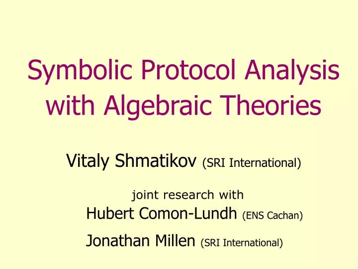 symbolic protocol analysis with algebraic theories
