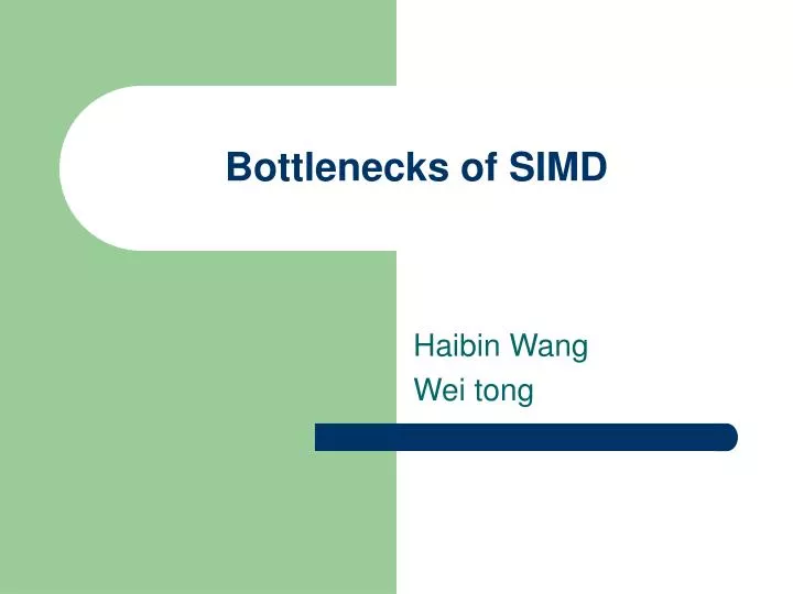 bottlenecks of simd