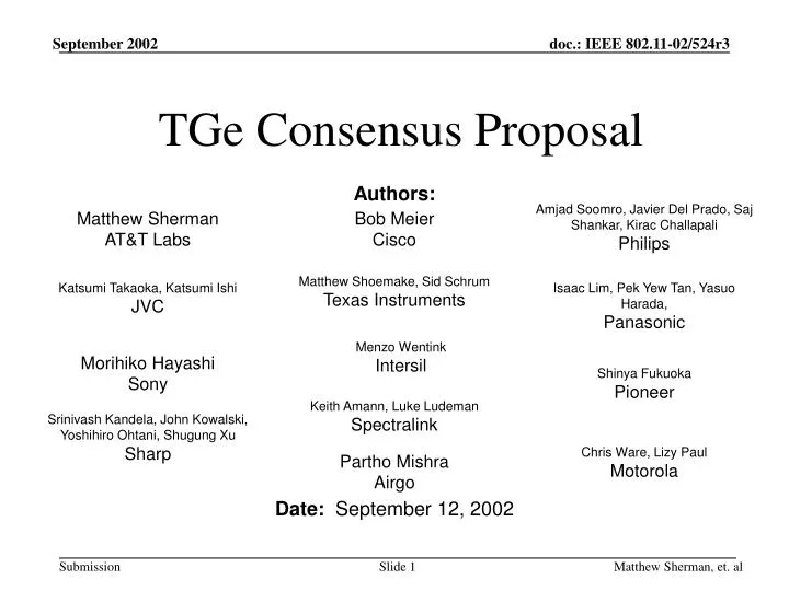 tge consensus proposal