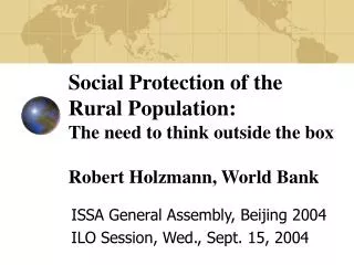 ISSA General Assembly, Beijing 2004 ILO Session, Wed., Sept. 15, 2004