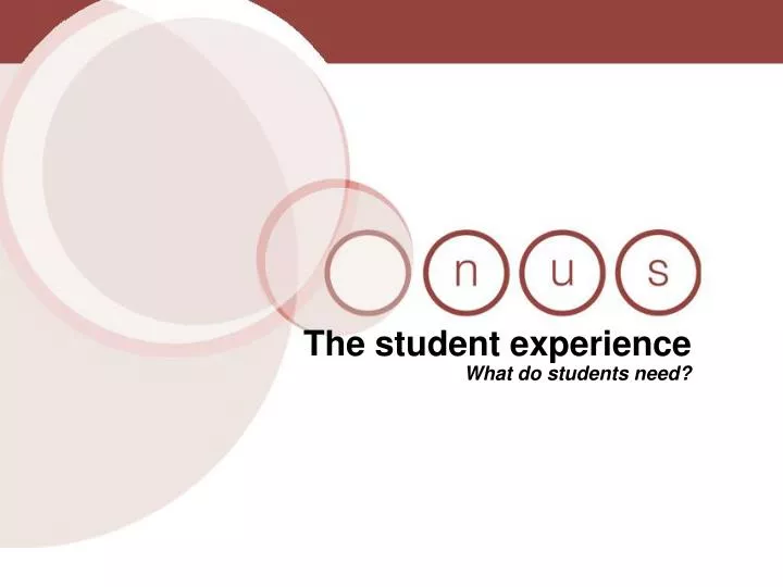 the student experience what do students need