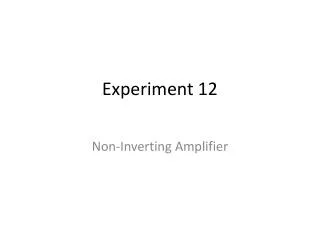 Experiment 12