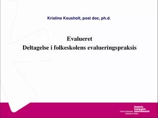 kristine kousholt post doc ph d