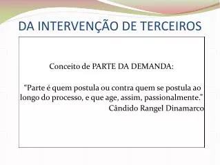 da interven o de terceiros
