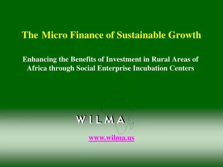 the micro finance of sustainable growth