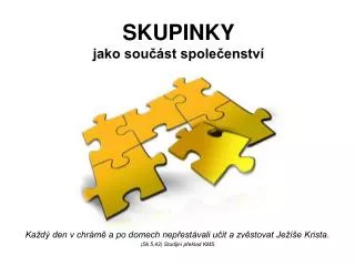 SKUPINKY jako součást společenství