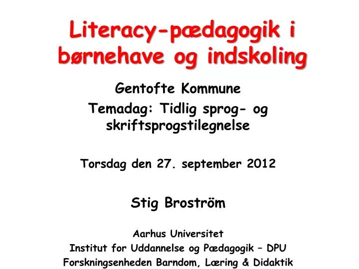 literacy p dagogik i b rnehave og indskoling