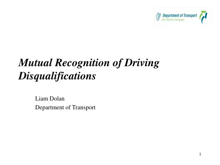 mutual recognition of driving disqualifications